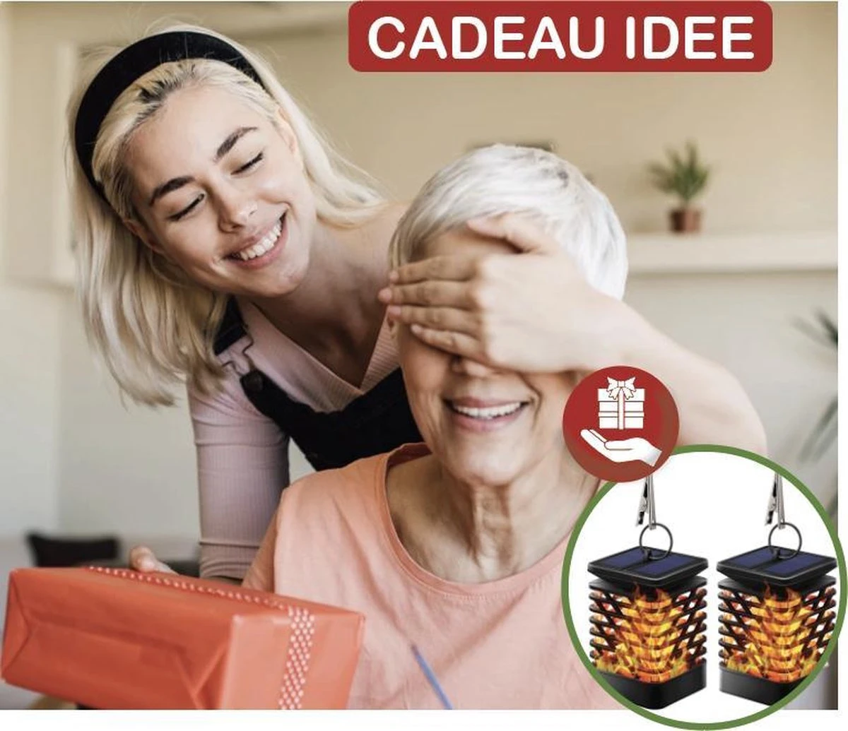 VoordeelShop Solar Tafellamp Set Van 2 Stuks - 13.8cm - Zwart - Solar Tuinverlichting - Led Buitenverlichting Op Zonne Energie Met Sensor - Tuin Fakkel - Voor Binnen En Buiten - Vlam Effect - Afbeelding 18