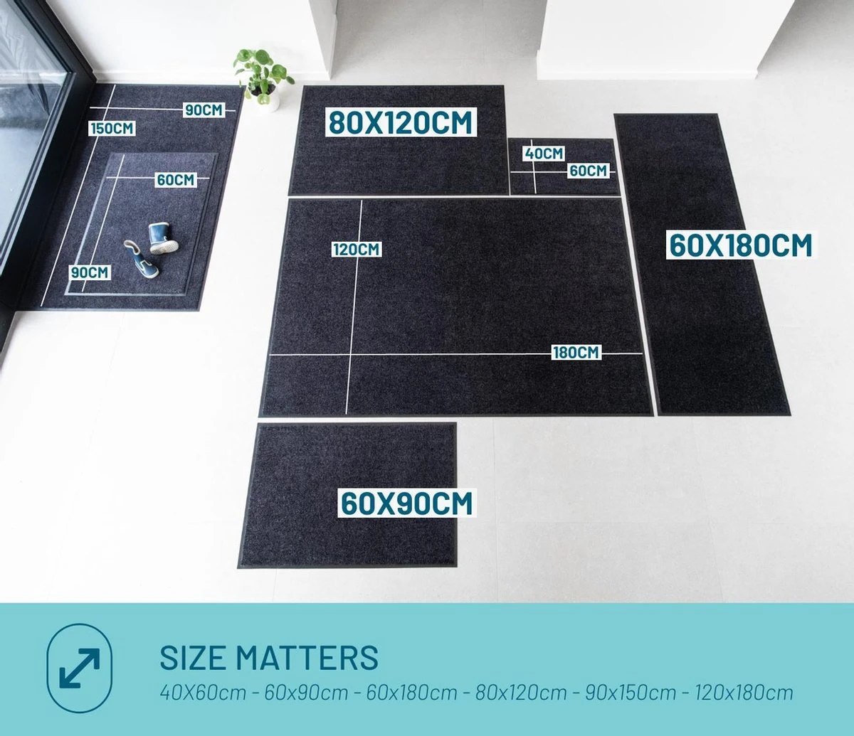 Virusreducerende Deurmat Studio M - HYGIENE PRO - Droogloopmat Binnen - 60X80 Cm - Zwart - Verschillende Afmetingen - Afbeelding 10