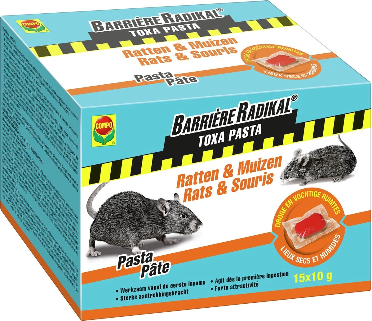 Compo Barrière Radikal Toxa Pasta Ratten En Muizen 15X10GR - Afbeelding 2
