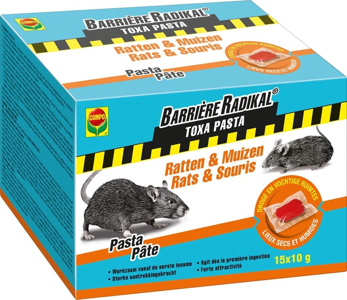 Compo Barrière Radikal Toxa Pasta Ratten En Muizen 15X10GR