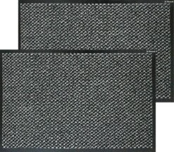 In Round Deurmat Voor Binnen En Buiten 2-pack– 60x80cm – Antraciet