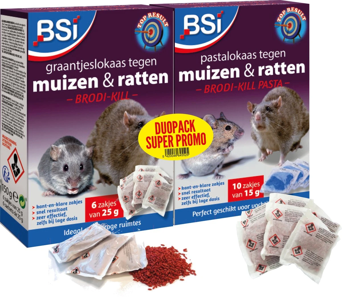 BSI - Brodi Kill Combi-Pack Graan & Pasta - Muizengif - Raffenvergif - 2x150 G Lokaas