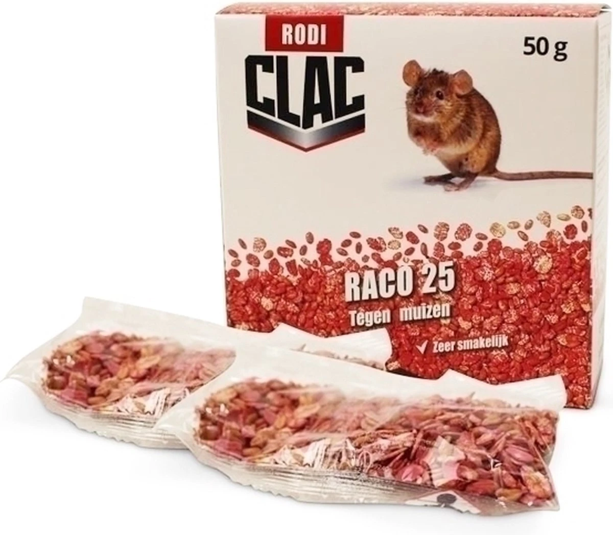 Muizengif CLAC RACO 25 TEGEN MUIZEN 2X25G (beste Keus) - Afbeelding 3