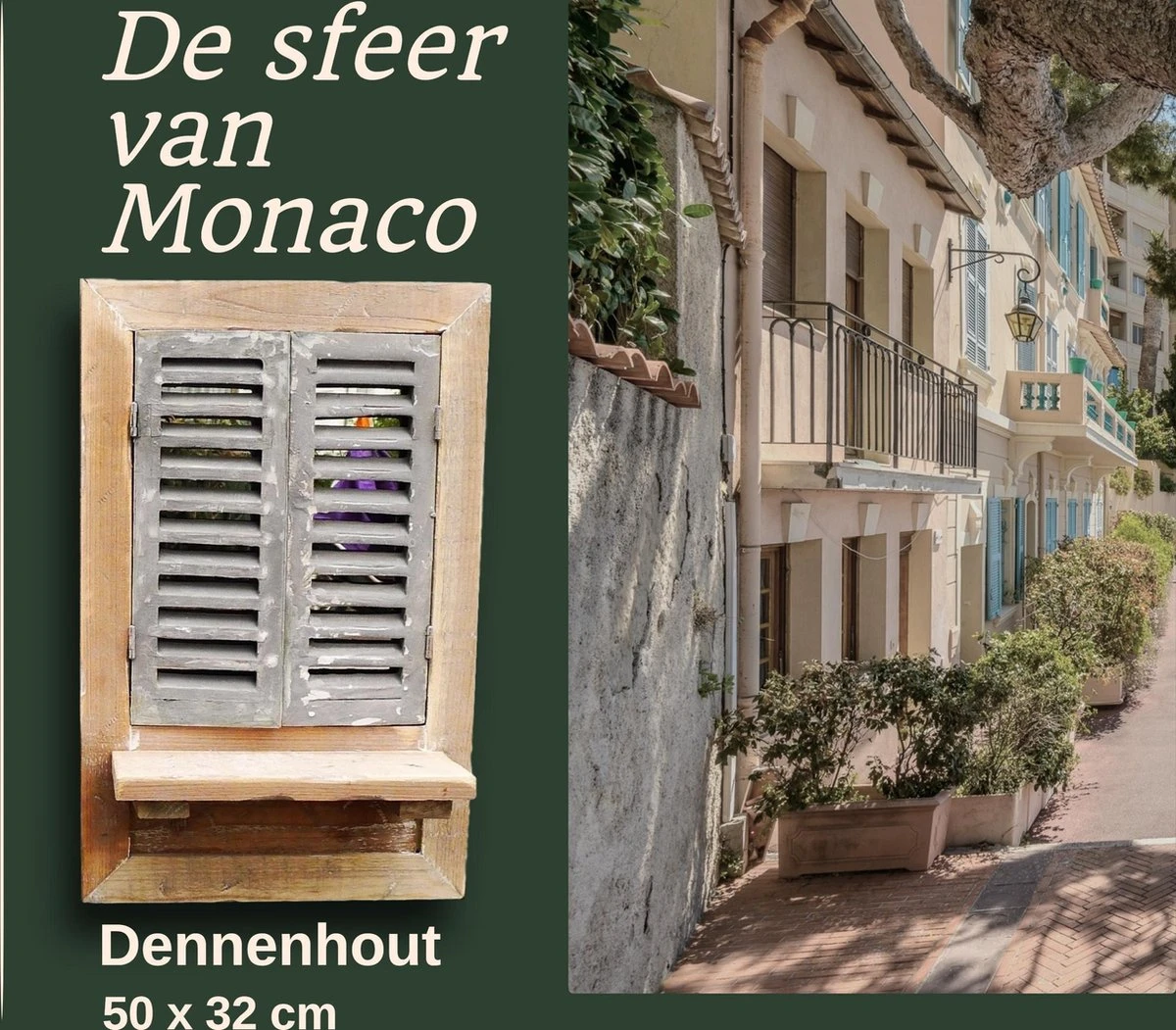 Wandspiegel Louvre Vensterbank Bruin Spiegel Met Luiken Huis En Tuin - Afbeelding 5