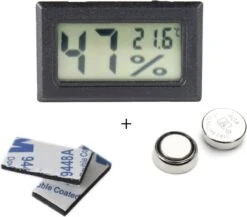 Tool Meister TM1 - Thermometer & Hygrometer - Luchtvochtigheidsmeter Voor Binnen/Koelkast - Zwart - Incl Batterijen