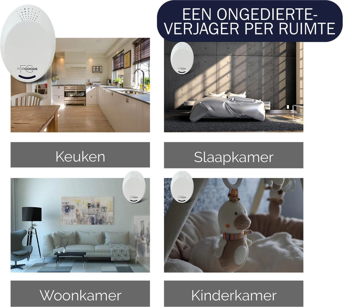 Merkloos Forgoods Ultrasone Muizenverjager En Ongedierte Verjager - Muizenverjager - Pest Reject - (1 Stuk Wit) - Ook Verkrijgbaar In Zwart - Afbeelding 9