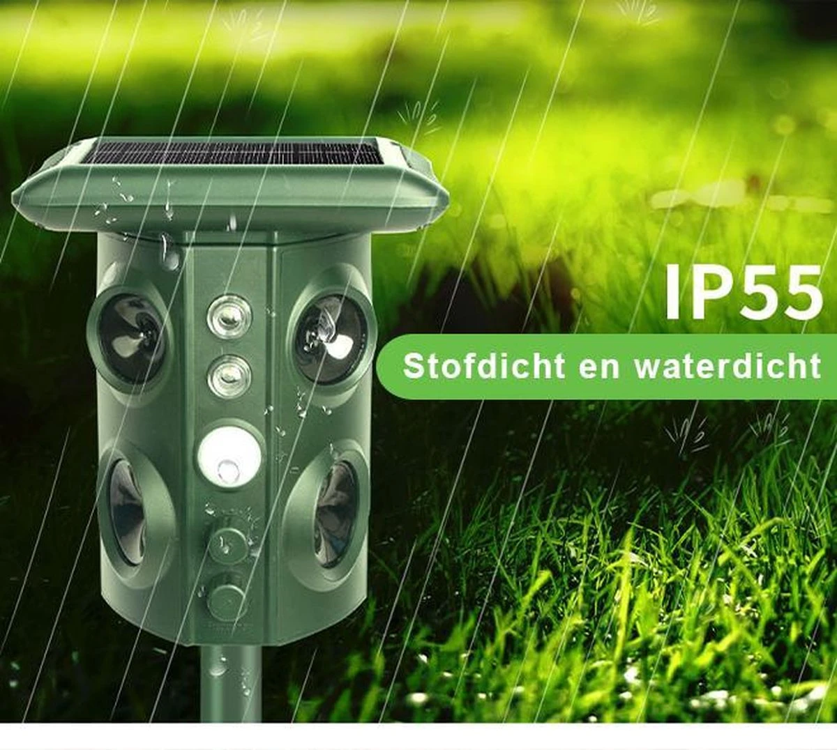 Valhalla NL - Kattenverjager - Ongedierte Verjager - Outdoor - Kunststof - Groen - 16x13x11 Cm - Afbeelding 9