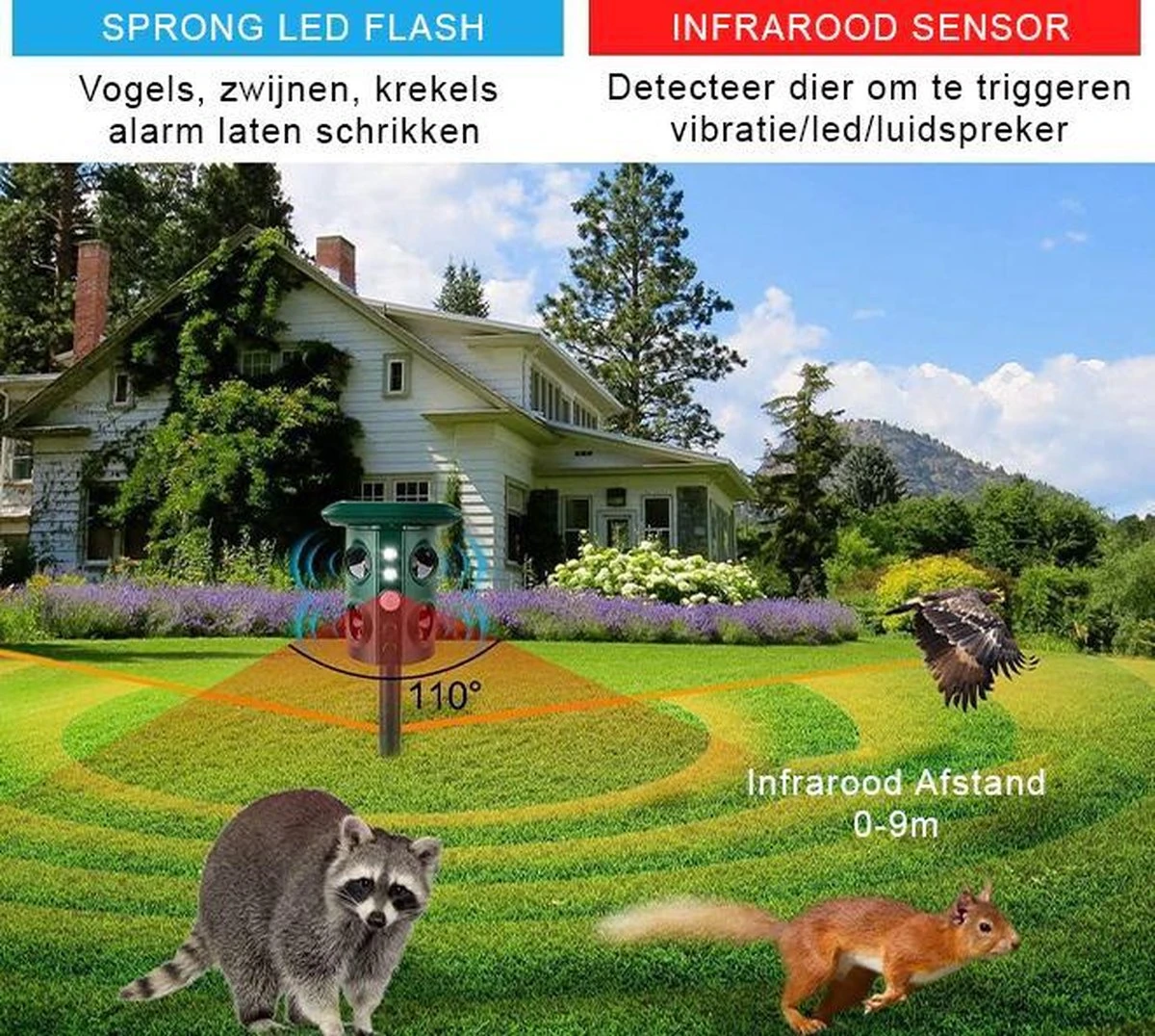 Valhalla NL - Kattenverjager - Ongedierte Verjager - Outdoor - Kunststof - Groen - 16x13x11 Cm - Afbeelding 10