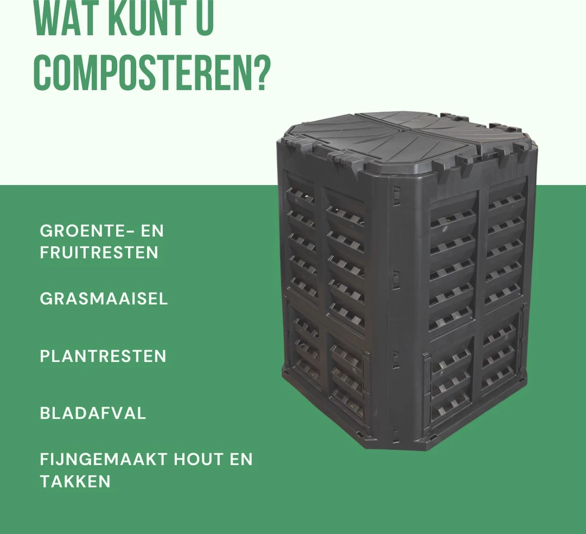 Compostvat - 360 Liter - Compostbak - Composter - Afval Recyclen - Afbeelding 2