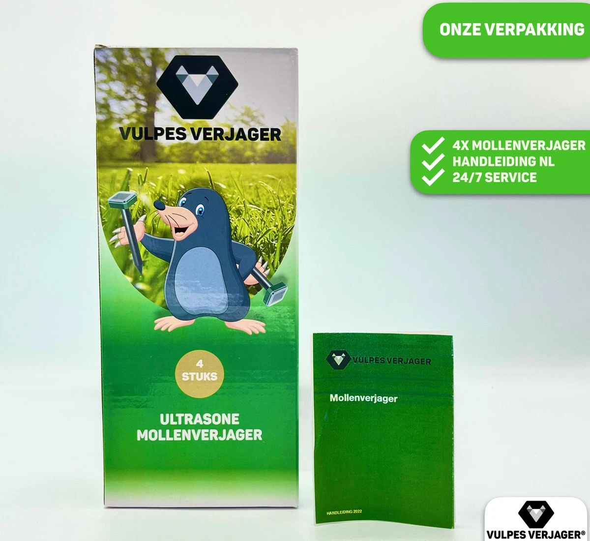 Vulpes Verjager® Mollenverjager - 4 Stuks - Muizenverjager - Mollenbestrijding - Werkt Op Zonne-energie - Waterdicht - Diervriendelijk - Strakke Tuin, Gazon Of Perceel! - Afbeelding 15