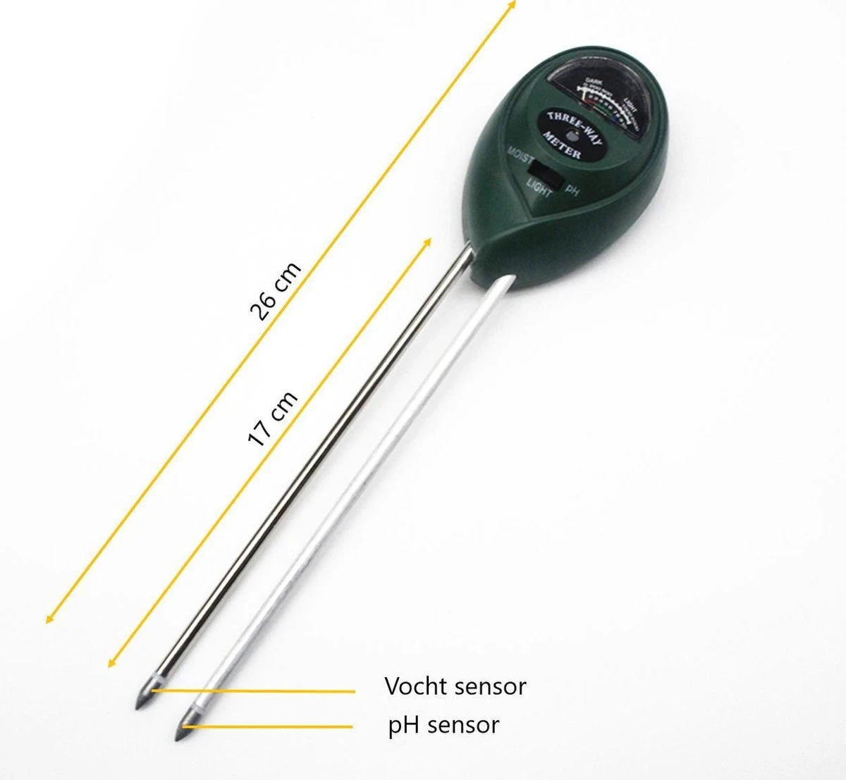 Merkloos Vochtmeter - PH Meter Grond - Planten - Tuin - Moestuin - Vocht - Lichtmeter - Vochtigtmeter Voor Planten - Watermeter - Geen Batterij Nodig - Afbeelding 3