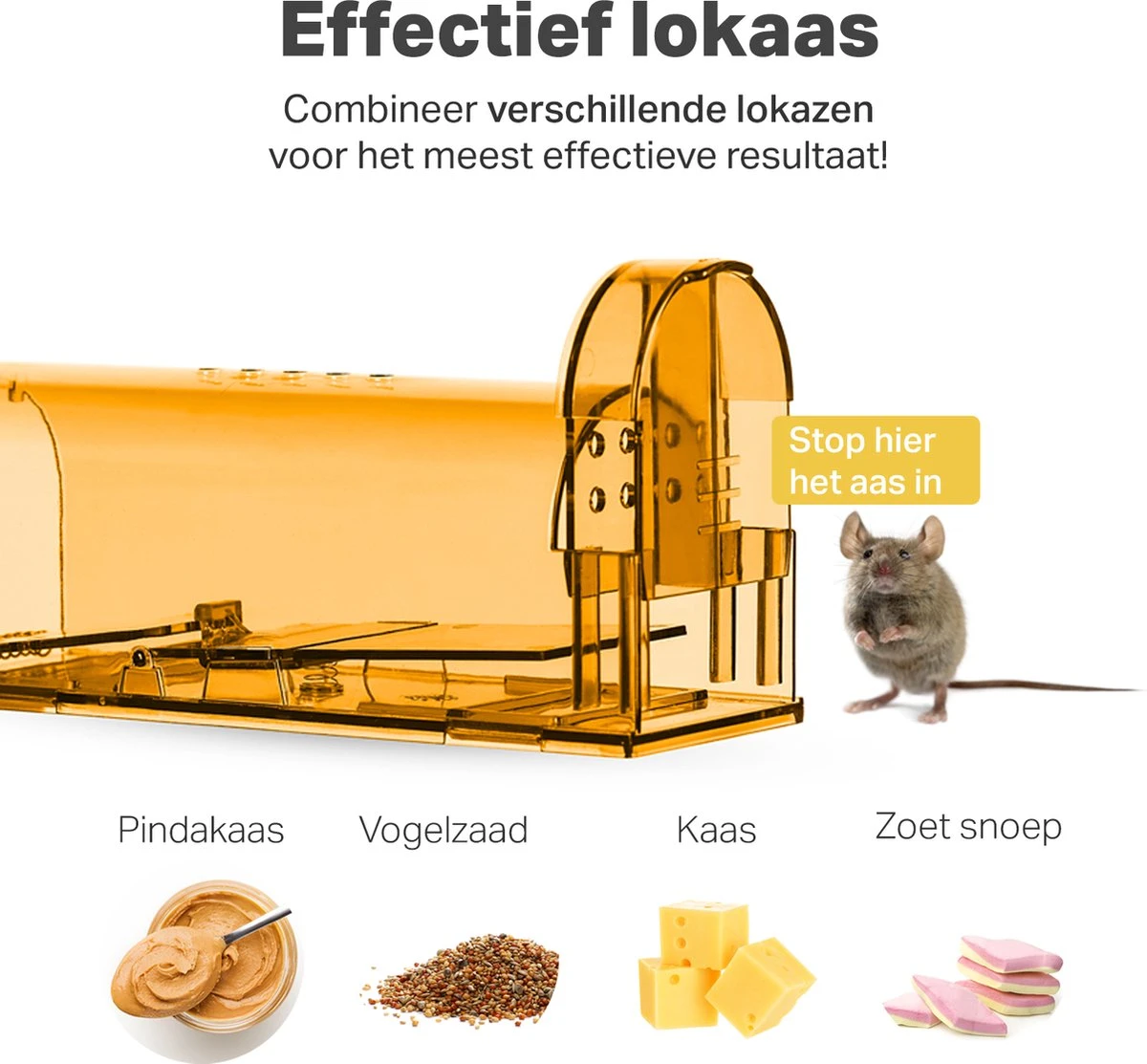 Vivid Green Diervriendelijke Muizenval Voor Binnen & Buiten - Muizenvallen - Muizenverjager - Mouse Trap - 2 Pack - Oranje - Afbeelding 4