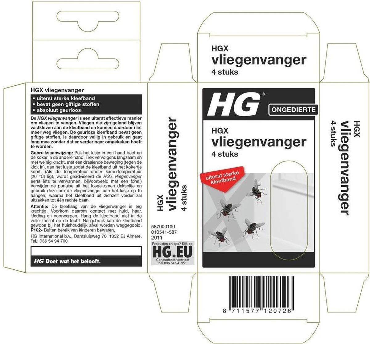 HGX Vliegenvanger - 4 Stuks - Bevat Geen Giftige Stoffen - Zeer Sterke Kleefband - Geurloos - Afbeelding 2