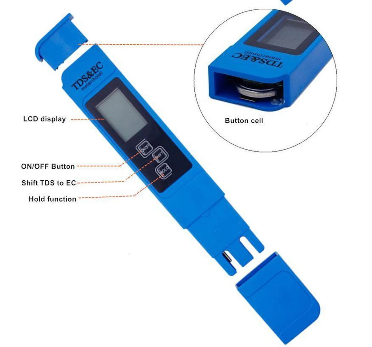 Merkloos 2 Stuks PH En EC Meter - Accurate Digitale PH-Meter En EC-Meter Voor Zwembad, Vijver, Aquarium - Afbeelding 4