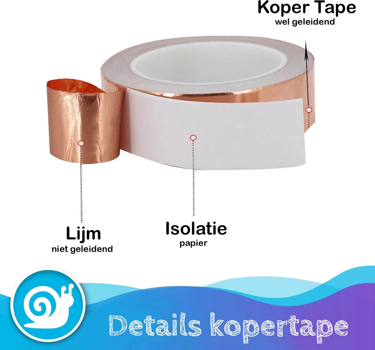 Summer Spark Kopertape Anti Slakken 10 Meter - Anti Slakken Tape - Kopertape Tegen Slakken - Slakkenval - Alternatief Op Slakkenkorrels - Afbeelding 6