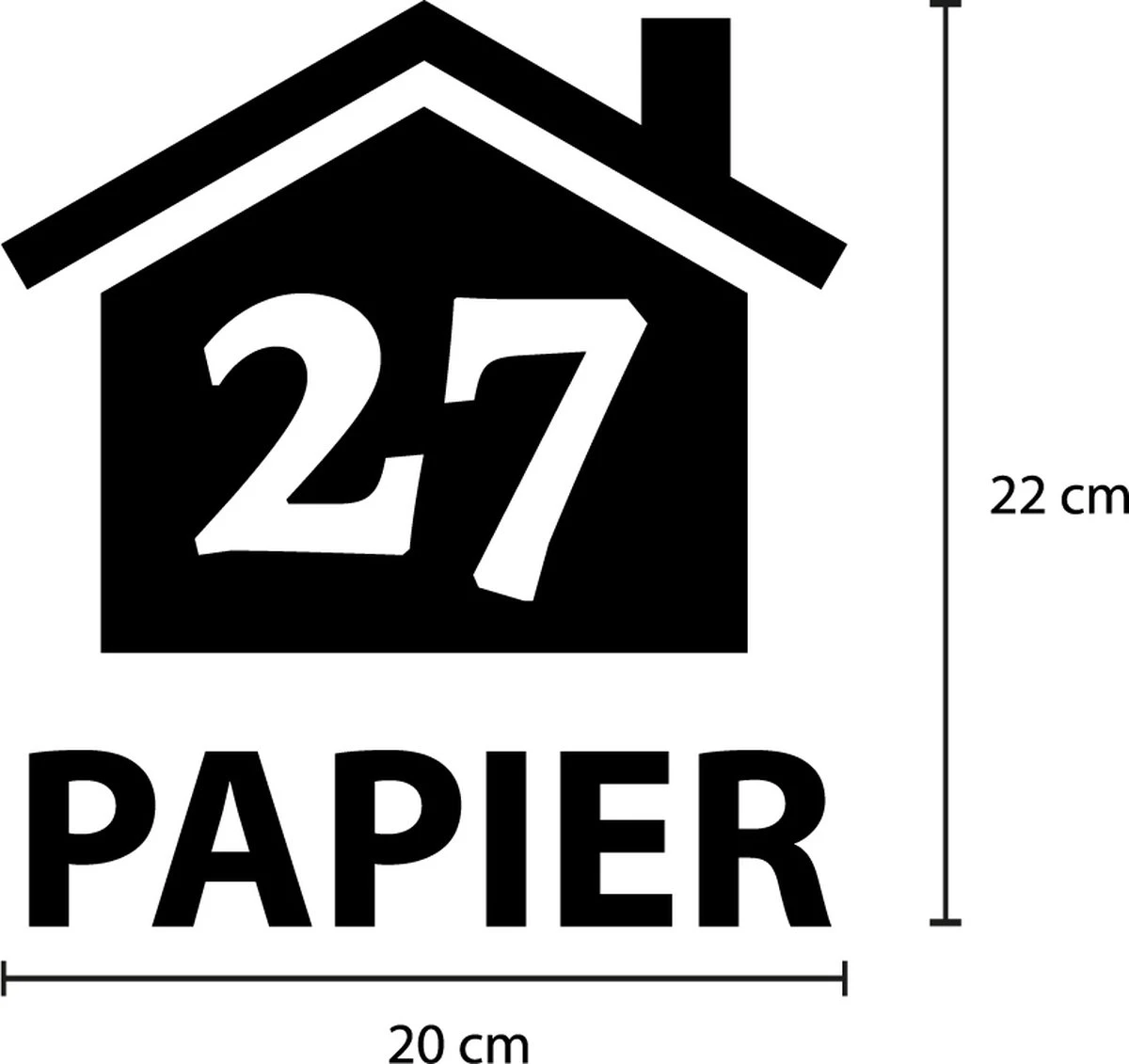 Goldengifts.nl - Container Sticker - 3 Delige Voordeelset - Huisnummer - GFT - REST - PAPIER - 20x22 Cm - Wit - Afbeelding 5