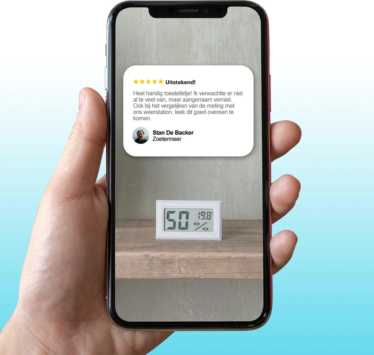 Qitch&Quisine - Hygro - Vochtmeter - Hygrometer - Hygrometer Met Batterijen - Wit - Inclusief Thermometer - Digitale Luchtvochtigheidsmeter - Voor Binnen & Buiten - 2 In 1 - Set Van 3 - Afbeelding 10