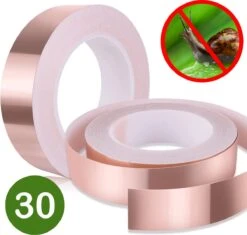 Kopertape & Slakkentape - 30 Meter - Diervriendelijke Slakkenval & Mierenval Met Slakken Tape