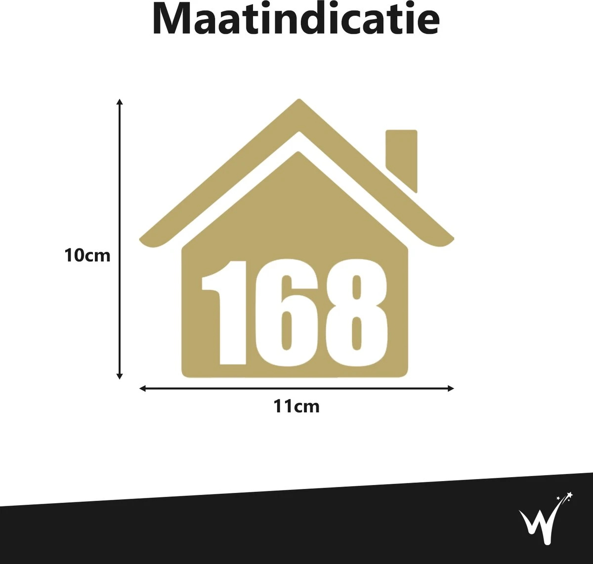 Container Sticker Huisnummer - Kliko Sticker - Huisnummer Sticker - Deursticker - Weerbestendig - 10 X 11 Cm - Goud - Afbeelding 6