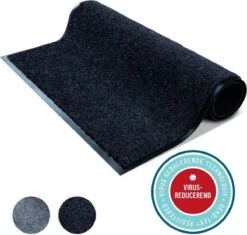 Virusreducerende Deurmat Studio M - HYGIENE PRO - Droogloopmat Binnen - 60X80 Cm - Zwart - Verschillende Afmetingen