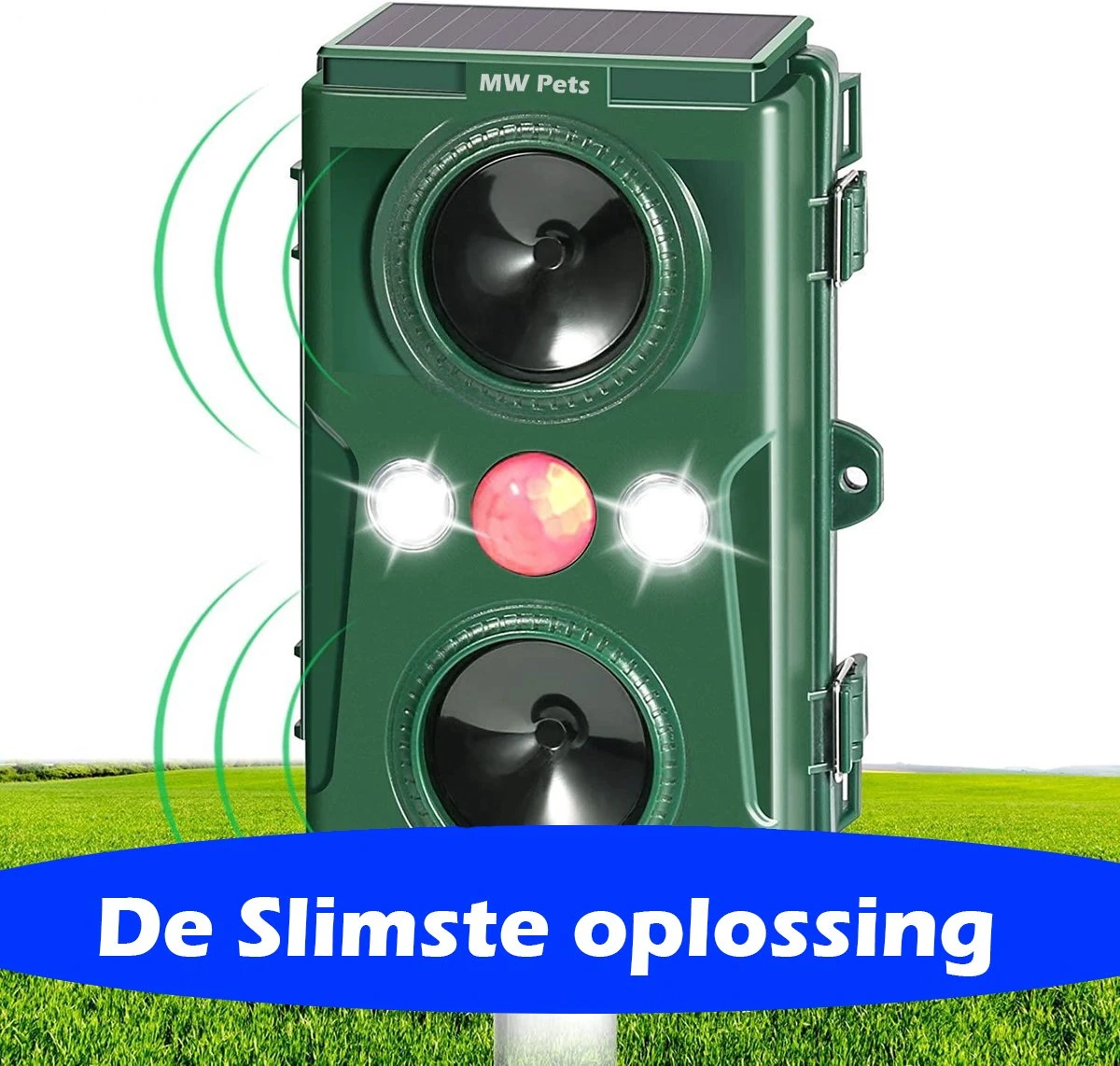 Milize Solar Kattenverjager - Honden En Kattenschrik - Muizenverjager - Marterverjager - Vogelverjager - Oplaadbare Batterijen - Bewegingssensor - Zonne Energie - USB Lader - Katten Verjager