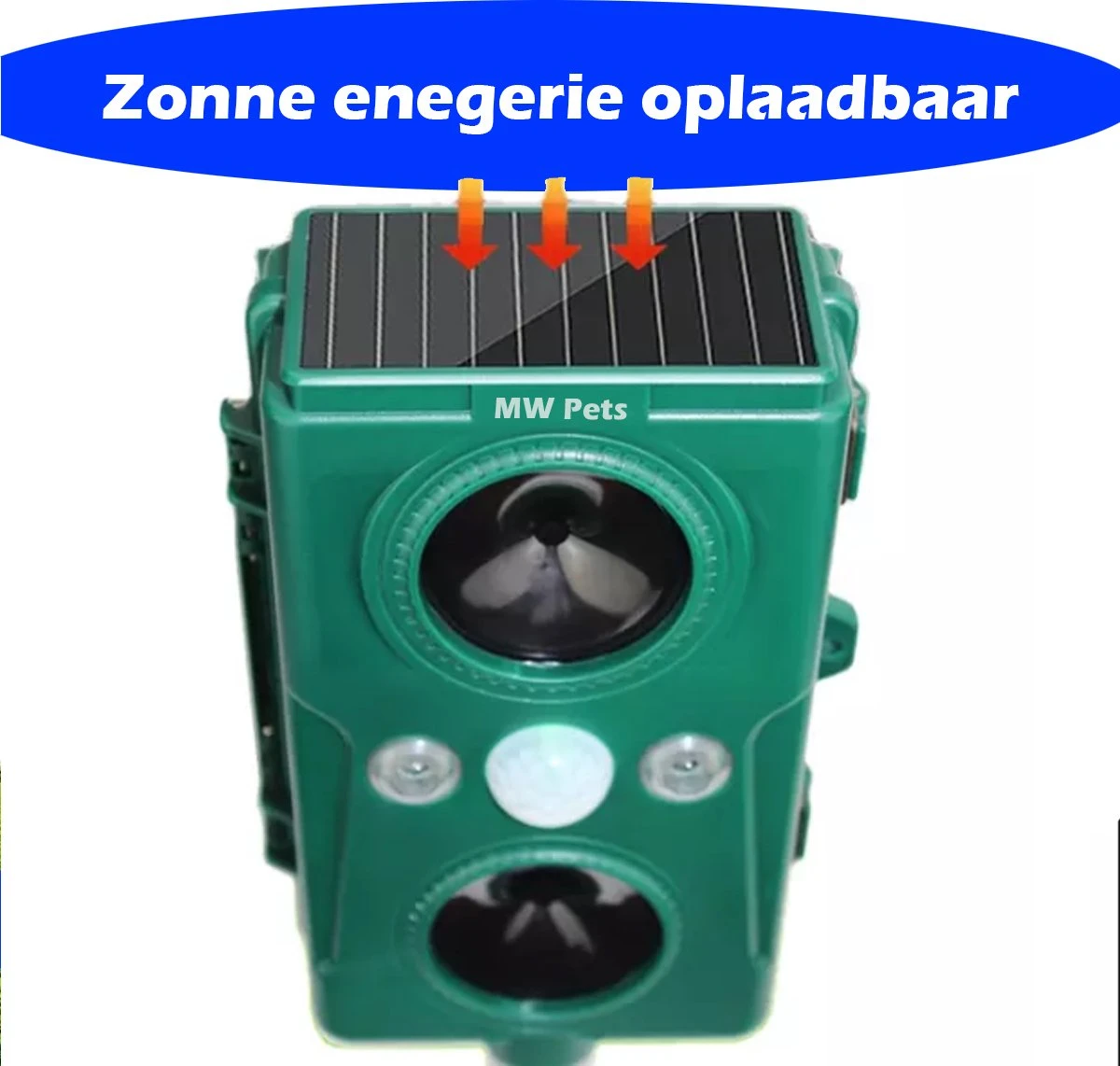 Milize Solar Kattenverjager - Honden En Kattenschrik - Muizenverjager - Marterverjager - Vogelverjager - Oplaadbare Batterijen - Bewegingssensor - Zonne Energie - USB Lader - Katten Verjager - Afbeelding 2