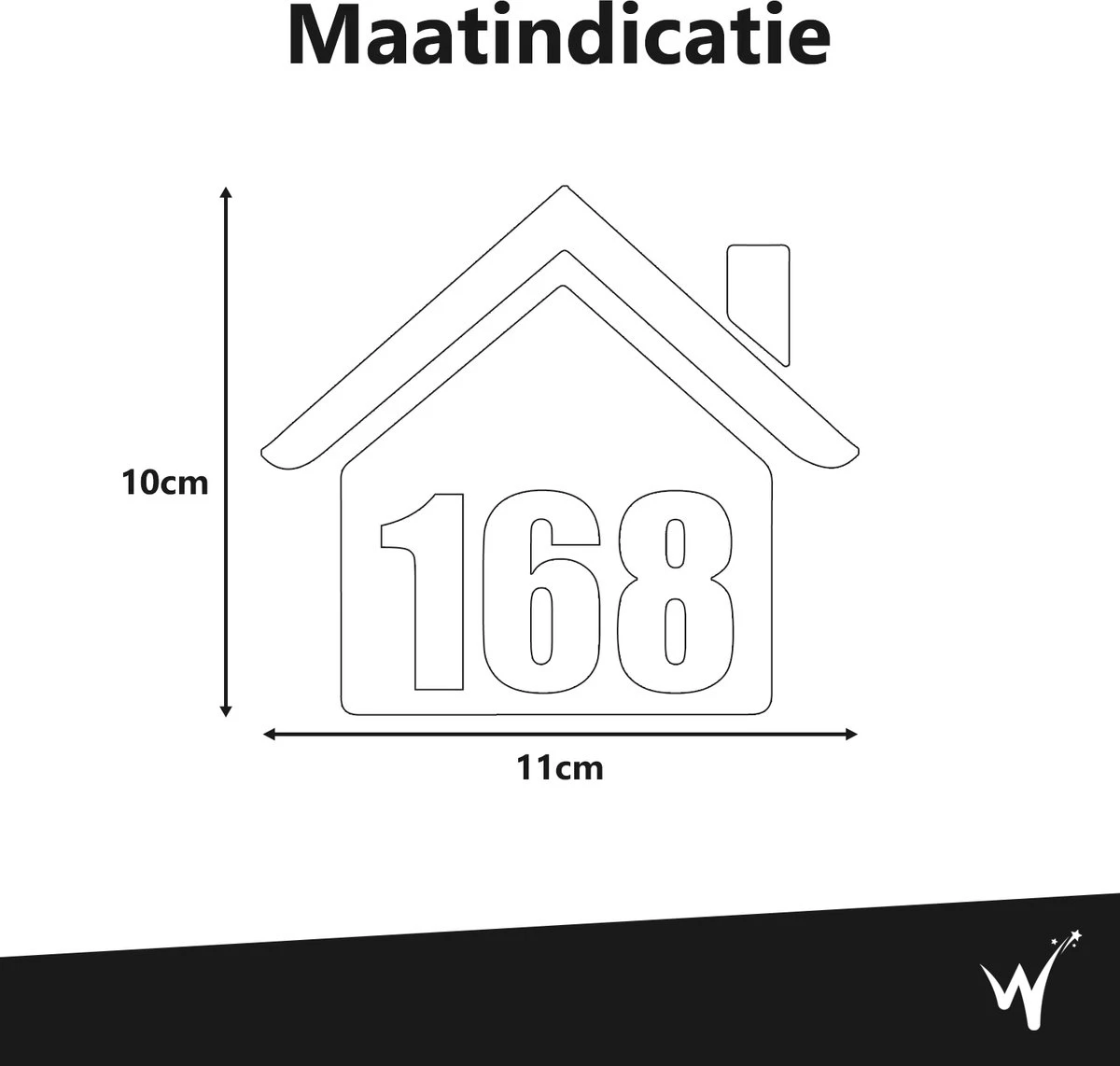 Container Sticker Huisnummer - Kliko Sticker - Huisnummer Sticker - Deursticker - Weerbestendig - 10 X 11 Cm - Wit - Afbeelding 6