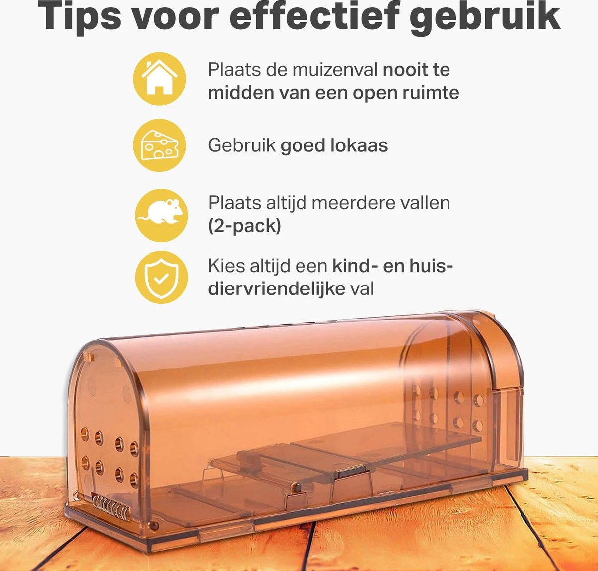 Vivid Green Diervriendelijke Muizenval Voor Binnen & Buiten - Muizenvallen - Muizenverjager - Mouse Trap - 2 Pack - Oranje - Afbeelding 6