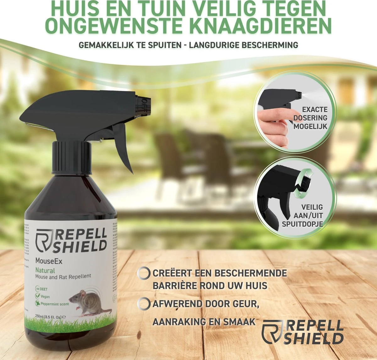 RepellShield Muizen Bestrijden - Ongediertewering | Diervriendelijke Muizenverjager, Muizen Verjagen Met Geur, Anti-Muizen Spray - Afbeelding 6