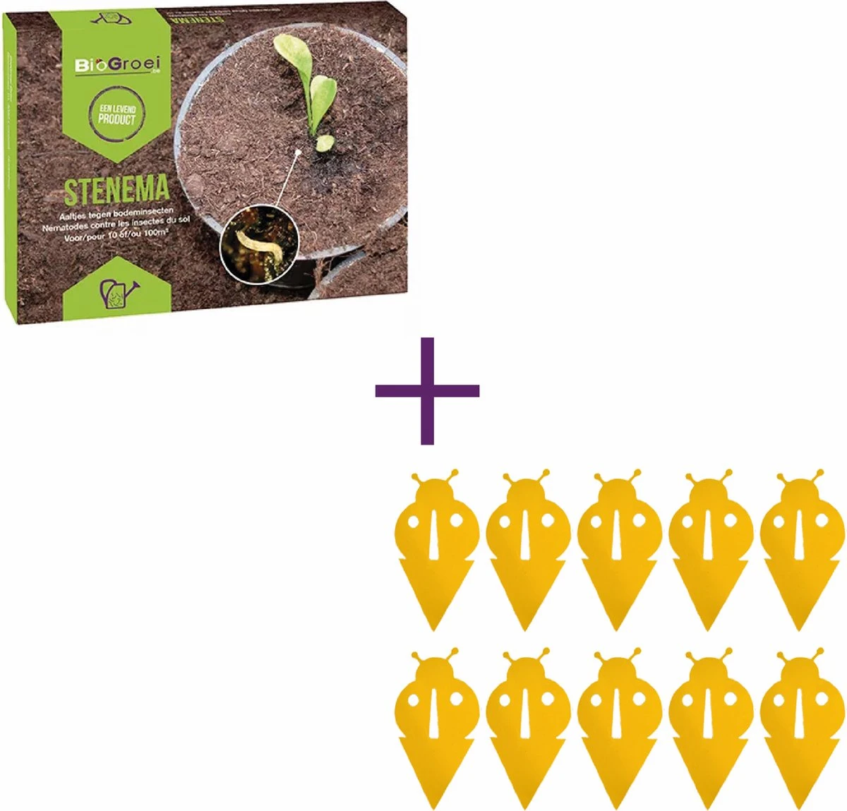 Biogrowi Combipakket Tegen Rouwvliegjes - Aaltjes Tegen Rouwvliegjes 10m² + 10 Gele Vangplaten - Varenrouwmug Bestrijdingspakket - Afbeelding 2