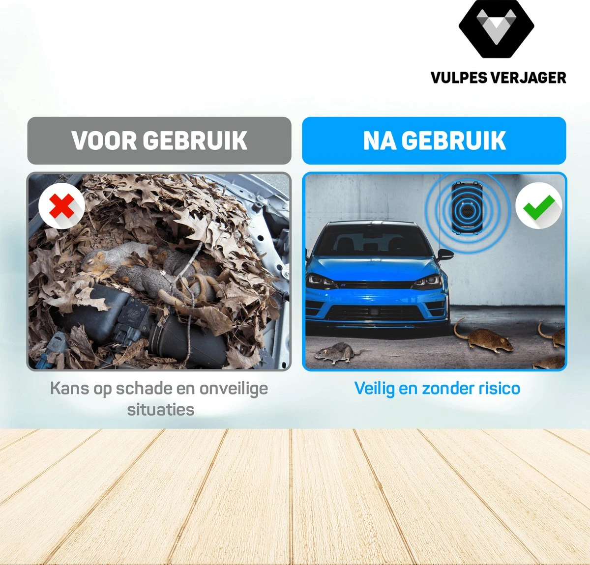 Vulpes Verjager® Marterverjager - Ongedierteverjager - Multifunctionele Set Binnen & Buiten - Batterijen, 12V & Auto Accu - Marters, Muizen & Ratten - Steenmarter Verjager PRO - Incl. E-Book - Afbeelding 4