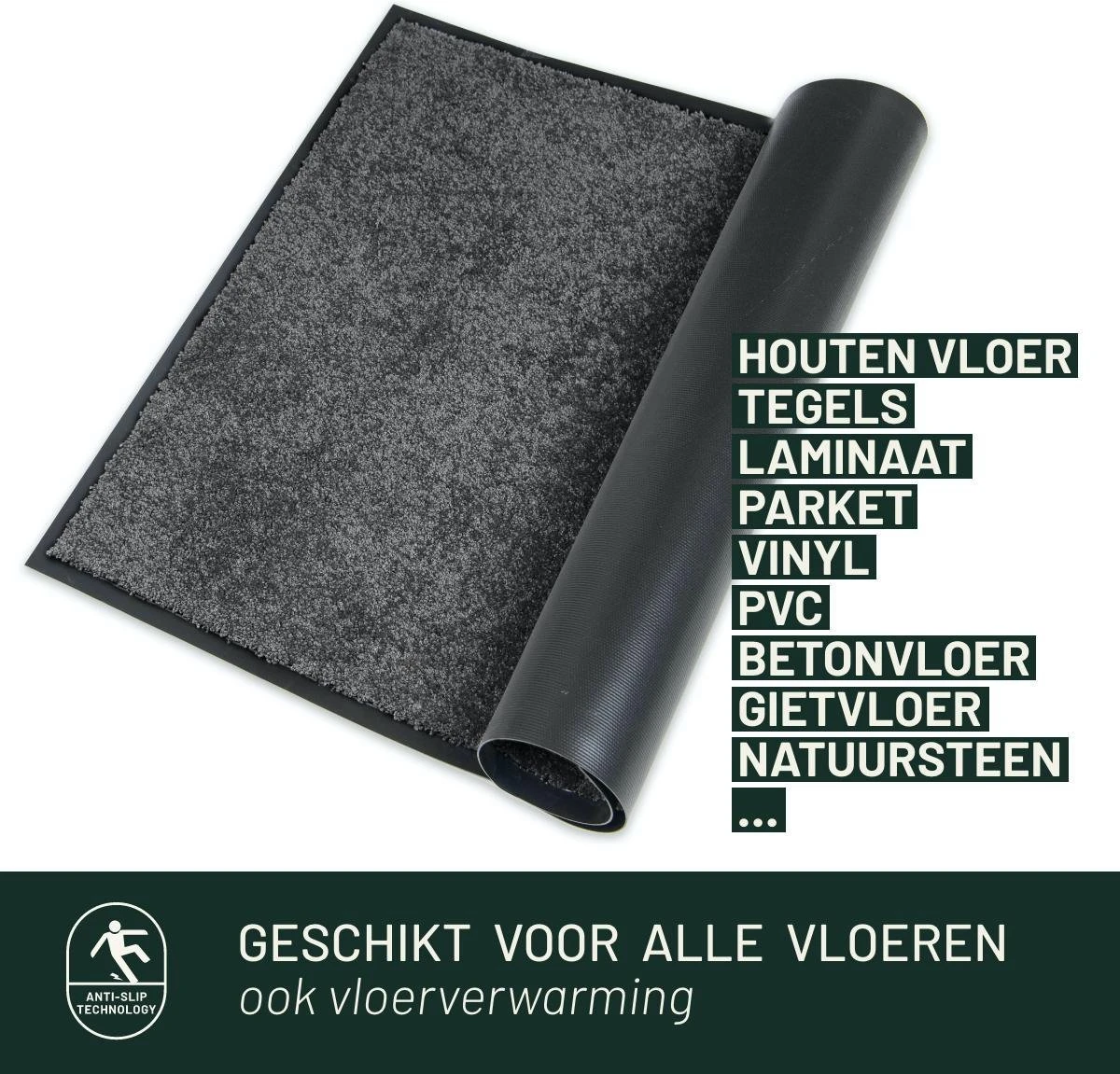 Deurmat Studio M - OPTICLEAN - Droogloopmat Binnen - 60X80 Cm - Grijs - Verschillende Afmetingen En Kleuren - Afbeelding 3