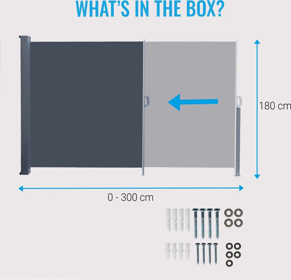 Silvergear® - Uittrekbaar Windscherm - Weerbestendig - 180 X 300 Cm - Kwalitatief Materiaal - Afbeelding 5