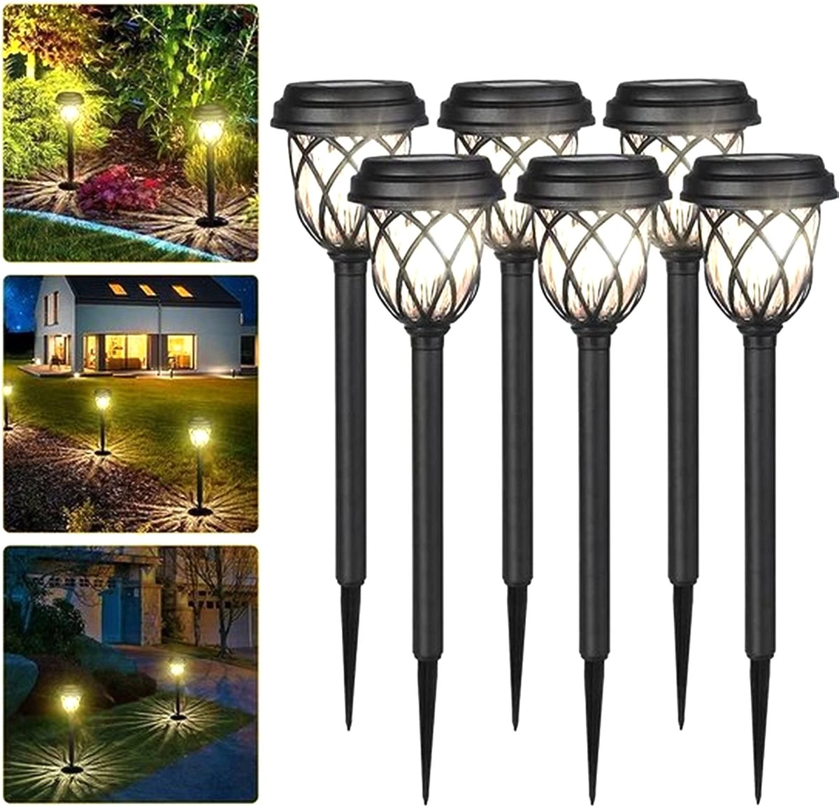 Solar Tuinverlichting - Zonne Energie - Op Zonne Energie - Tuinfakkels 42cm Buiten Set 6 Stuks - LSL8600X
