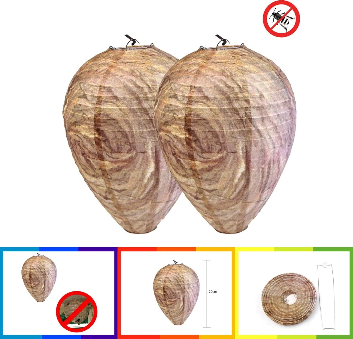 Wespenverjager – Wespen Verjagen – Bijenverjager – Wespennest – Dummy Wespennest - Wespinator – 2 Stuks - Afbeelding 9