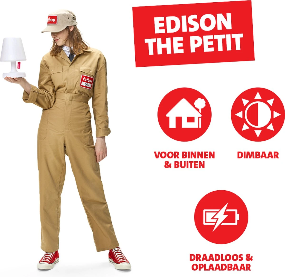 Fatboy Edison The Petit - Tafellamp Oplaadbaar - Nachtkastje Lamp - Kampeerlamp - Dimbaar En Draadloos - Afbeelding 14