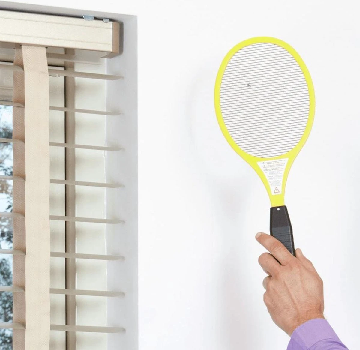 HGX Elektrische Vliegenmepper - 1 Stuk - Voorkomt Platgeslagen Insecten - Ook Geschikt Voor Muggen En Wespen - Inclusief Batterijen - Afbeelding 5