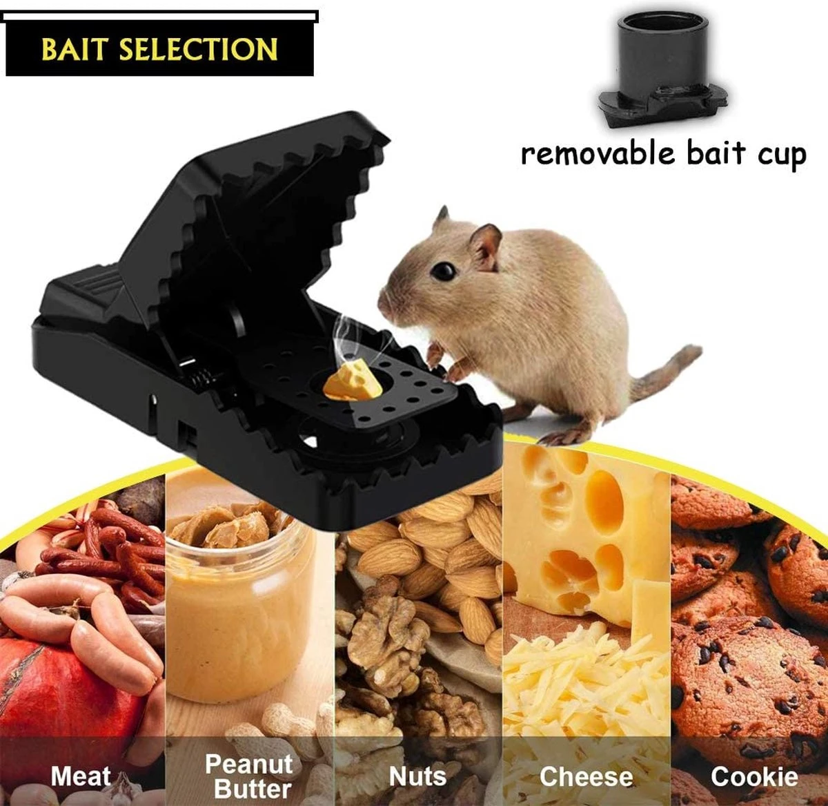 IGOODS Muizenvallen - Muizenval - Muizenklem - Mouse Trap - Voor Binnen En Buiten - Ongediertebestrijding - 2 STUKS - Afbeelding 4