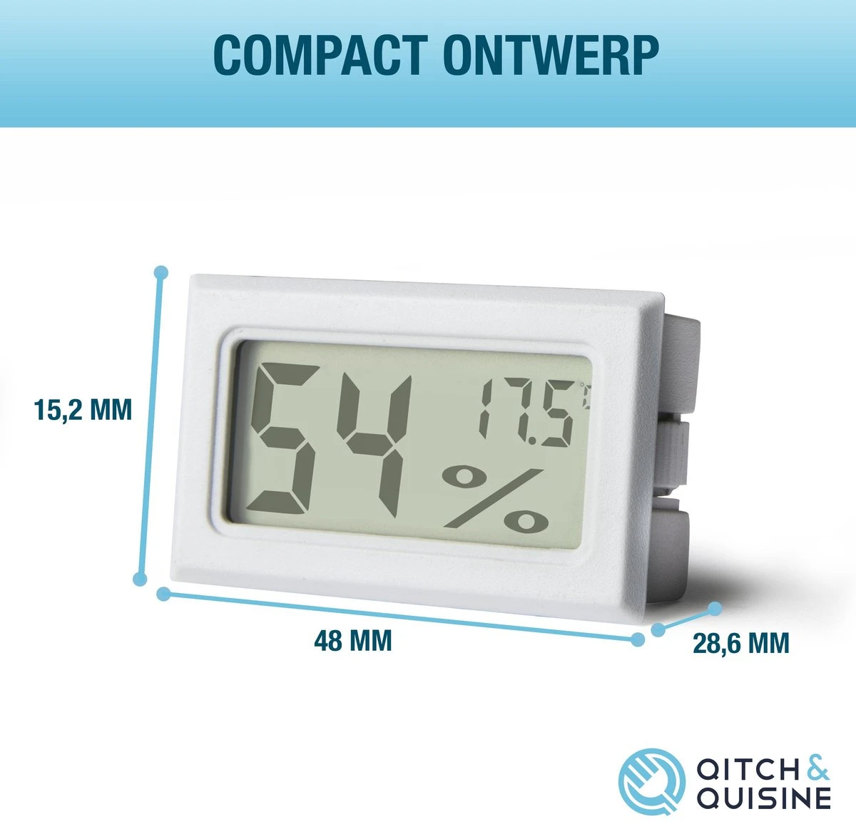 Compacte Hygrometer Mèt Batterijen - Wit - Hygro- En Thermometer - Digitale Luchtvochtigheidsmeter - Vochtmeter Voor Binnen - 2 In 1 - Afbeelding 11