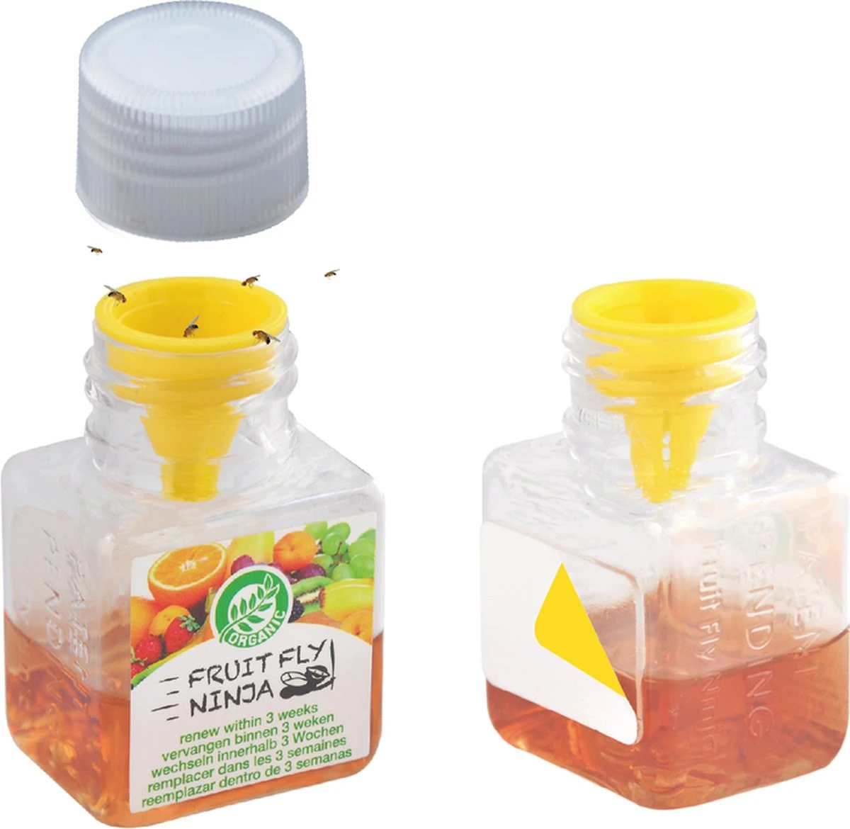Super Ninja - Fruit Fly Ninja® - Fruitvliegjes Vanger - 100% Natuurlijk En Milieu Verantwoordelijk - 2 Pack - Afbeelding 2