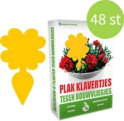 Plak Klavertjes Tegen Rouwvliegjes 48 Stuks - Rouwvliegjes Bestrijden - Varenrouwmug - Plakstrips - Vangkaarten - Vangplaten - Insectenval - Insectenvanger