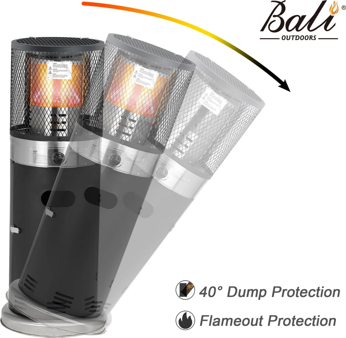 Balioutdoors Lounge Terrasverwarmer 7.3kW -Staande Heater - Gas - Incl. Gasdrukregelaarset 30 Mbar & Slang 50 Cm - Model SRPH92 - Afbeelding 5