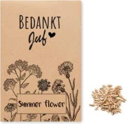 Merkloos Zakje Gemengde Zomer Bloemzaden - Bedankt Juf Cadeau - Bedankt Voor Het Leuke Schooljaar - Juf Cadeau - Afscheidscadeau