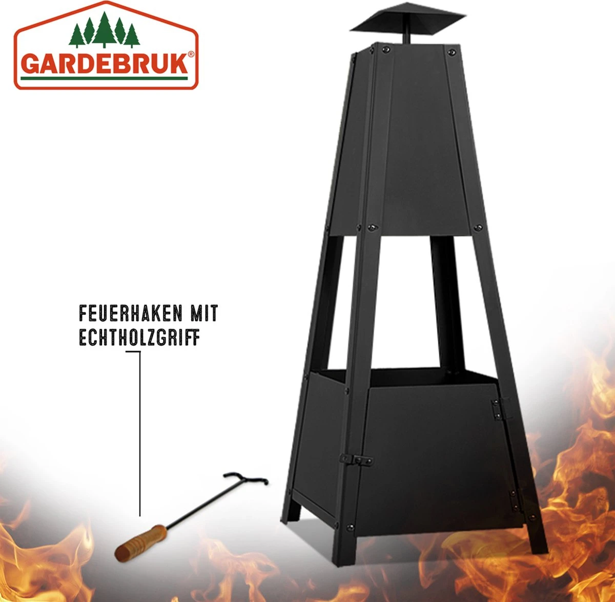 Gardebruk Pyramide Buitenhaard - 100 Cm - Zwart - Afbeelding 3