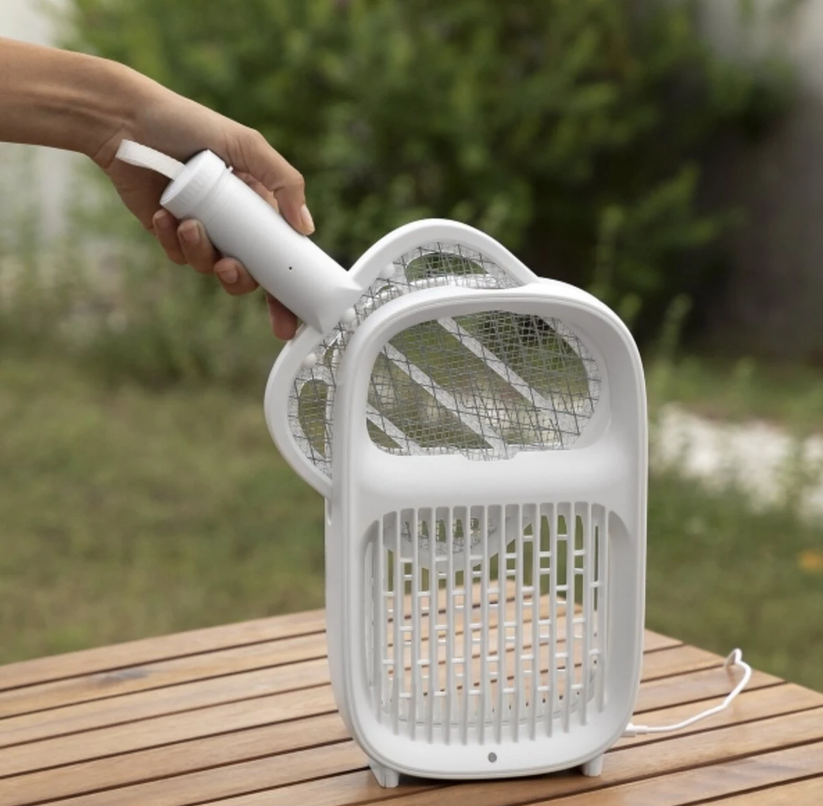 Fabula 2 In 1 Elektrische Vliegenmepper En Muggenlamp - Wespenverjager - Vliegenverjager Voor Op Tafel - Vliegenvanger - Oplaadbaar USB - Afbeelding 3