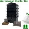 Wormenbak - 4 Laags Starter Kit - Incl. Filter/kweekgrond/instructieboekje - Wormenhotel 40x40x85cm - Wormentoren Met Opvangbak En Tapkraantje | EWoodz