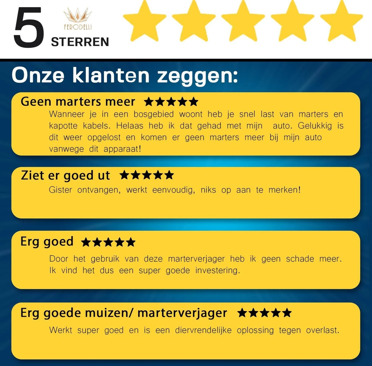 Ferodelli Marterverjager - Marter Verjager Auto - Muizenverjager - Batterijen - 12V - Stopcontact - Anti Marter - Huis - Afbeelding 9