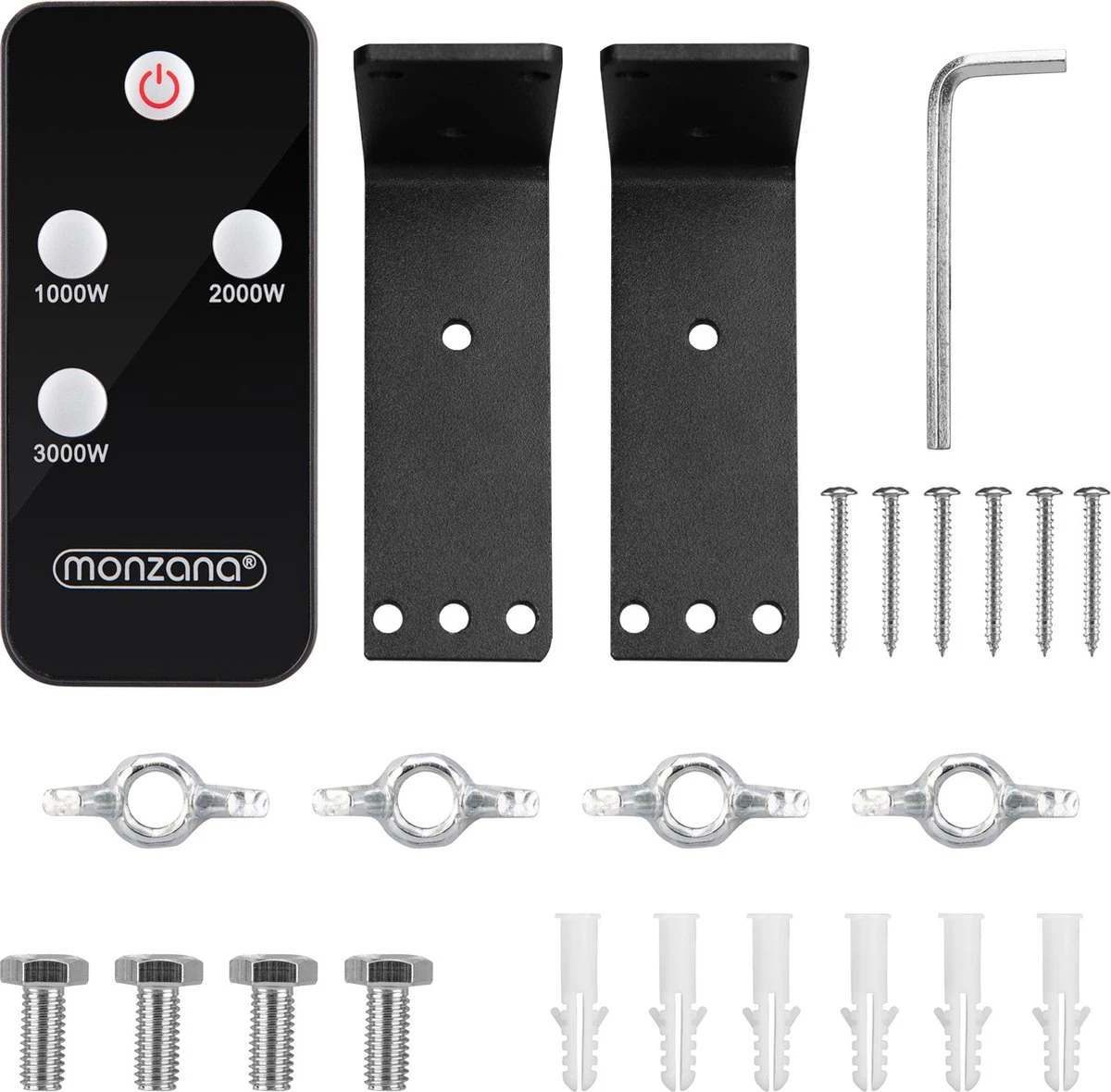 Monzana Infraroodstraler 3000W - 3 Standen Afstandsbediening - Zwart - Afbeelding 12