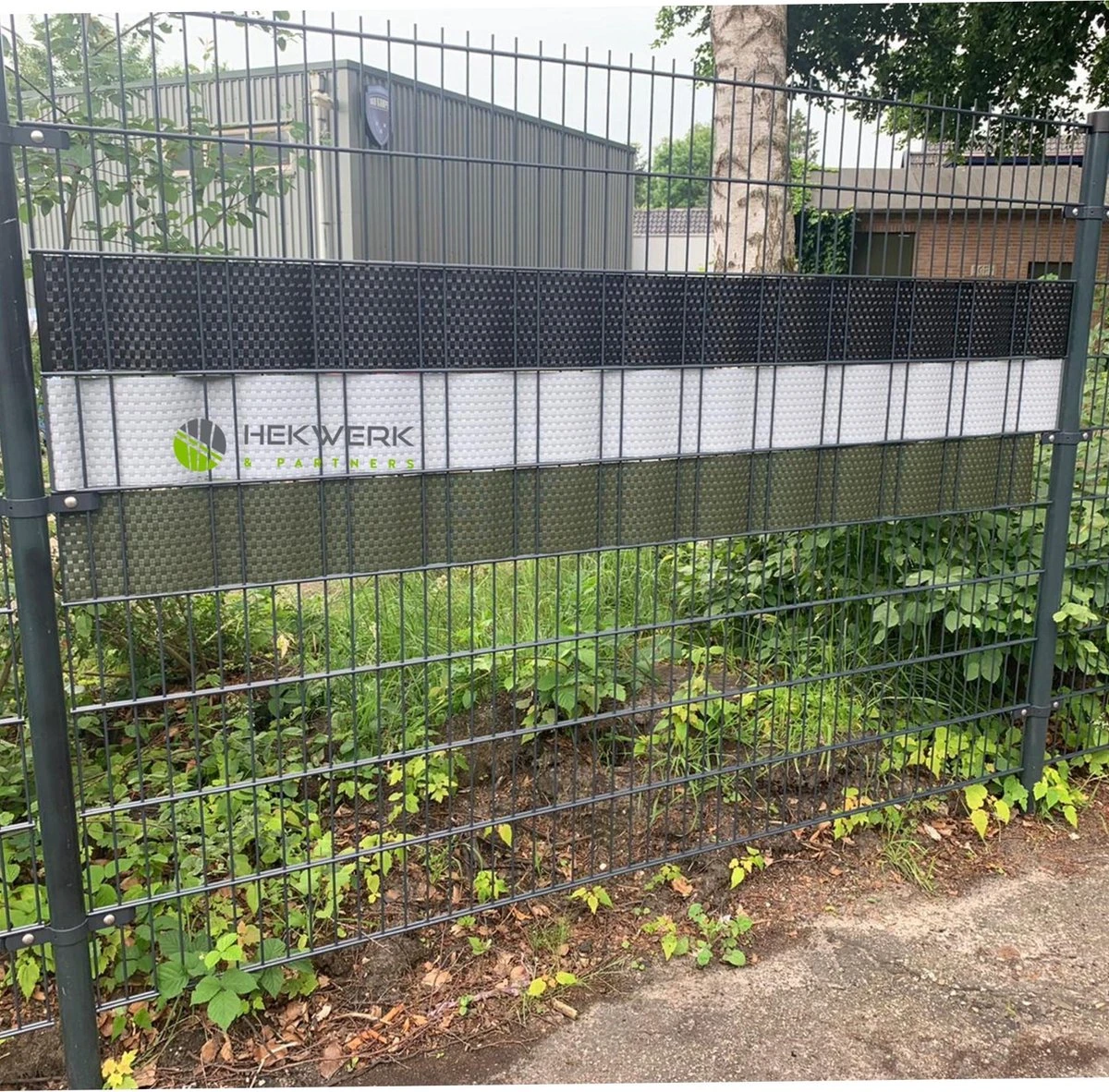 1 Rol Privacyband - Vlechtband Voor DSM Hekwerk Imitatie Rotan Groen 255x19cm - Afbeelding 4