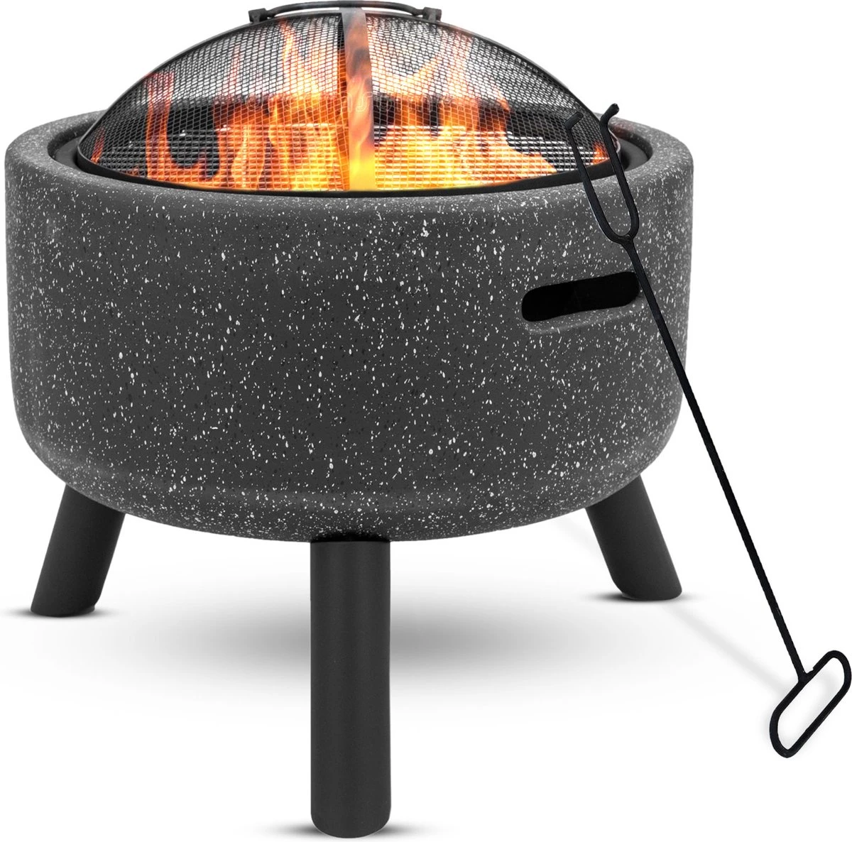 MaxxGarden Aracas Vuurschaal - Tuinhaard - Vuurkorf - BBQ - Terrasverwarmer - Terrasverwarming - Sfeerhaard - 45x45x45 Cm - Zwart